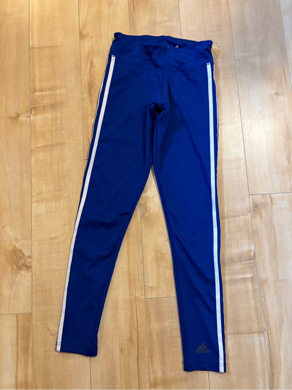 adidas Royal Blue Leggings with White Side Stripes